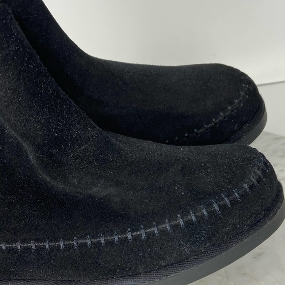 NEW Steve Madden Tommy Bootie Black Suede Shearling Lined Ankle Boots Size 5 - Picture 9 of 12